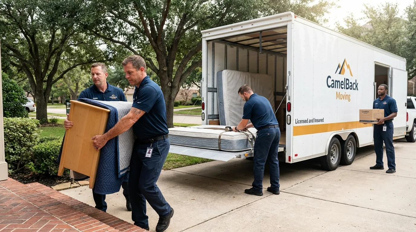 Crew loading residential truck for cross-state move from Collinsville, MS