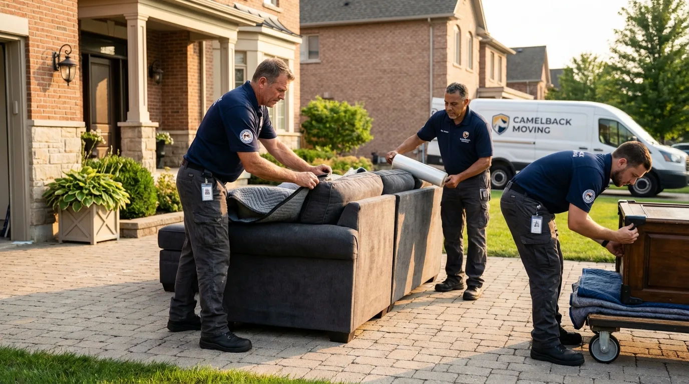 Large estate moving crew wrapping furniture in Collinsville, MS